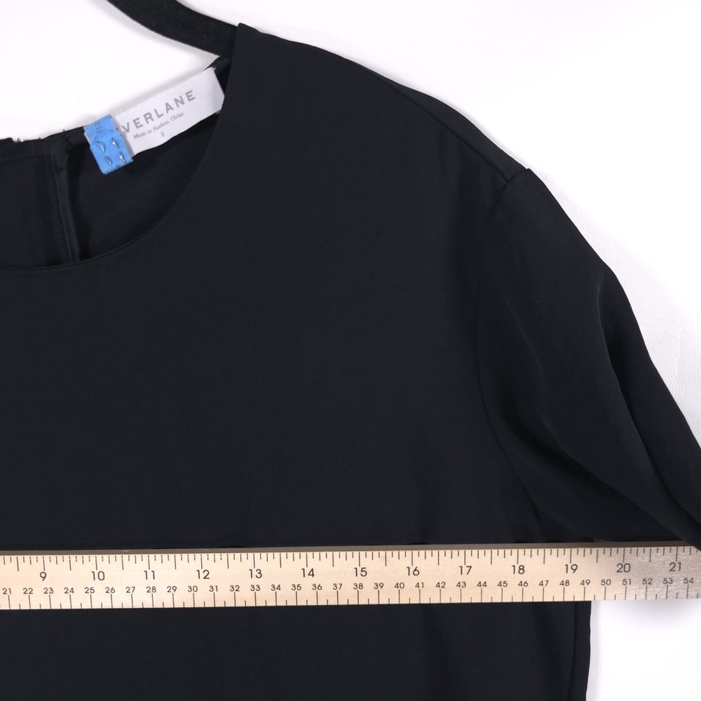 EVERLANE Japanese GoWeave Full Back Zip SS Shift Dress TRIACETATE Size 2 - Picture 5 of 9
